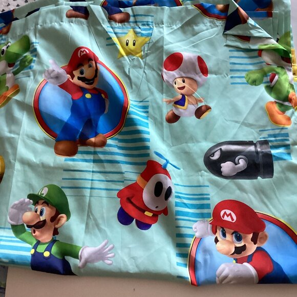 Super Mario Nintendo Kids Flat Twin Bed Sheet - Picture 2 of 5